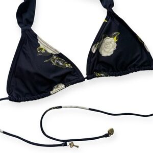 Juicy Couture Black Floral Bikini Top